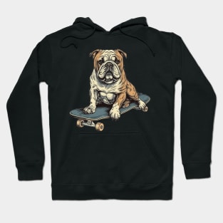 Bulldog on a skateboard Hoodie